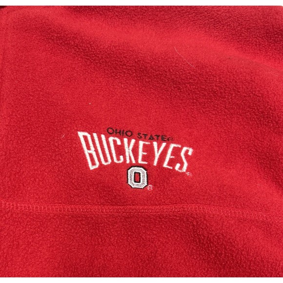Vintage Ohio State Buckeyes Embroidered Red 1/4 Zip Fleece Pullover Size Large - Picture 5 of 10